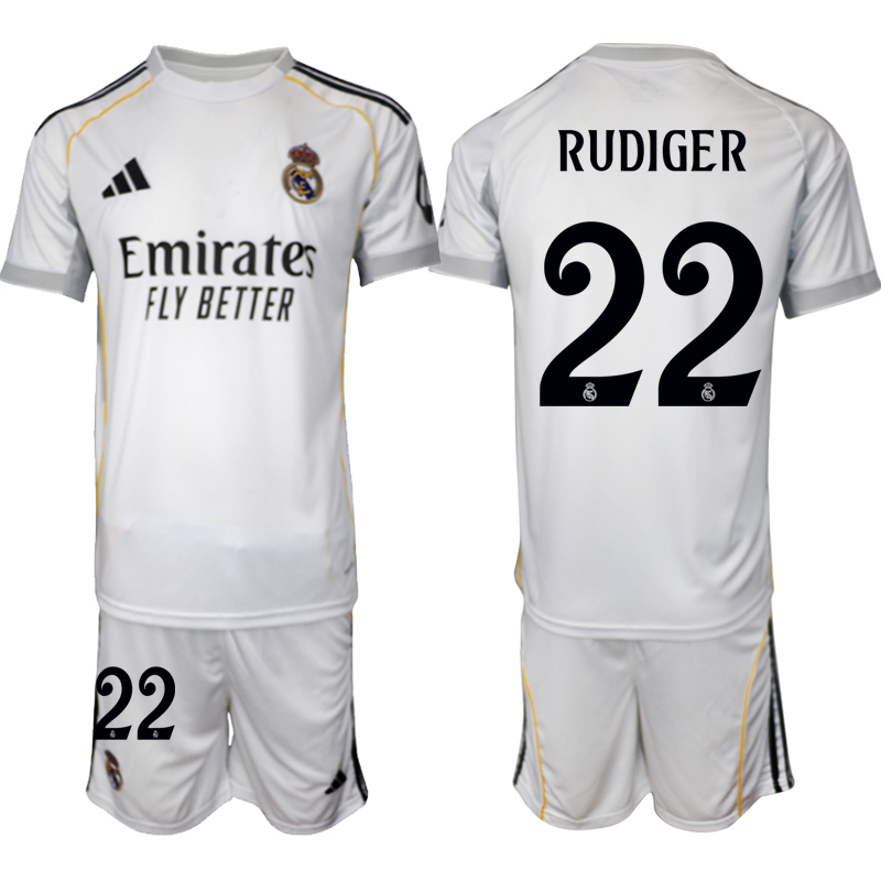 Men 2025-2026 Club Real Madrid home White #22 Soccer Jersey